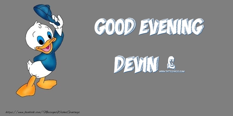 Greetings Cards for Good evening - Animation | Good Evening Devin